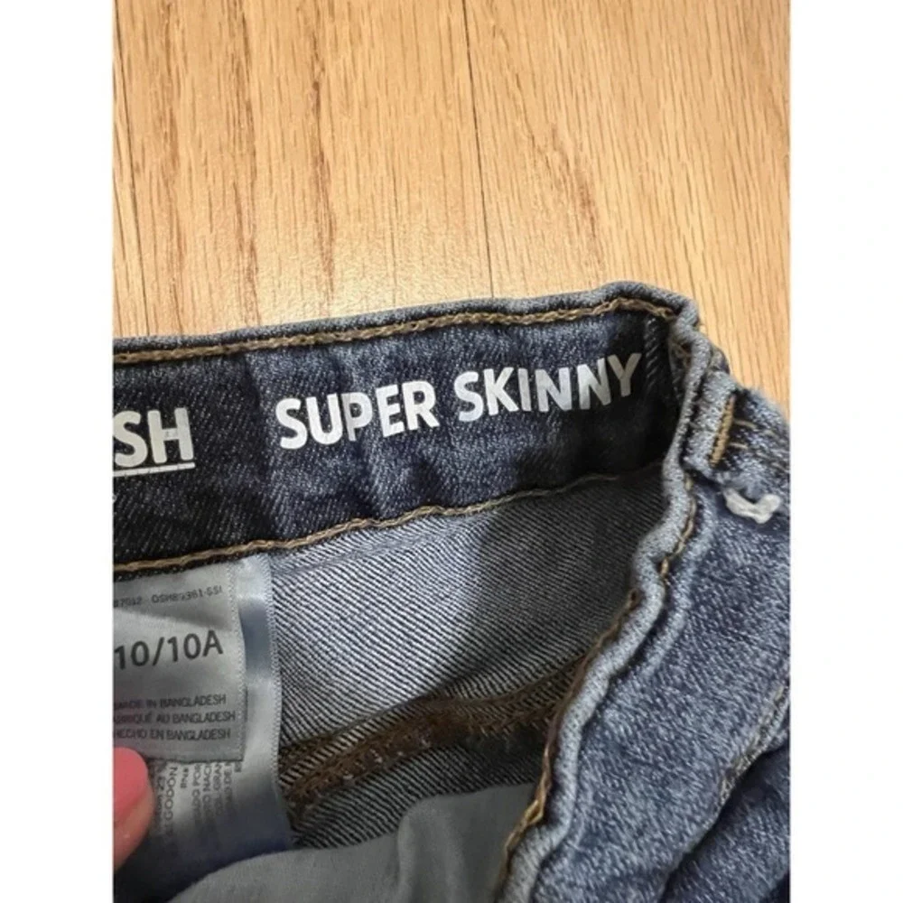 OshKosh Bgosh Girls Super Skinny Dark Wash Raw Hem‎ Jeans Size 10